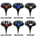 lampe solaire led extérieure moderne noire cercle diodes 12 led ip65 rechargeable solaire