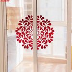 autocollants décoratifs modernes fleurs stylisées doré rouge blanc pvc adhésifs intérieur extérieur 28x56 42x84