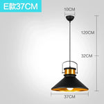 lampe suspension industrielle métal noir doré rétro moderne éclairage intérieur restaurant bar loft