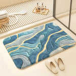 tapis bain moderne motifs géométriques multicolores doux antidérapant polyester salle bain maison