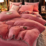 housse couette taies d'oreiller drap molleton velours doux moderne élégant beige violet jaune orange