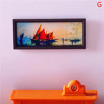 cadre mural classique peintures nuit étoilée mona lisa fleurs bateaux