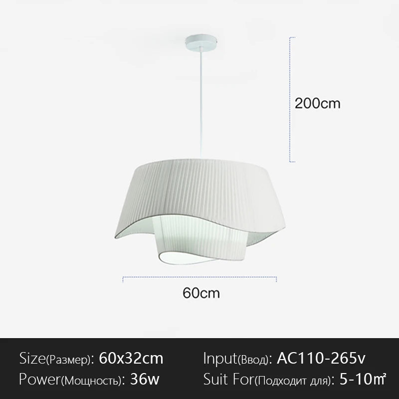 lampe suspendue moderne blanche rayures verticales salon chambre éclairage 50cm 60cm 80cm led flux