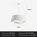 lampe suspendue moderne blanche rayures verticales salon chambre éclairage 50cm 60cm 80cm led flux