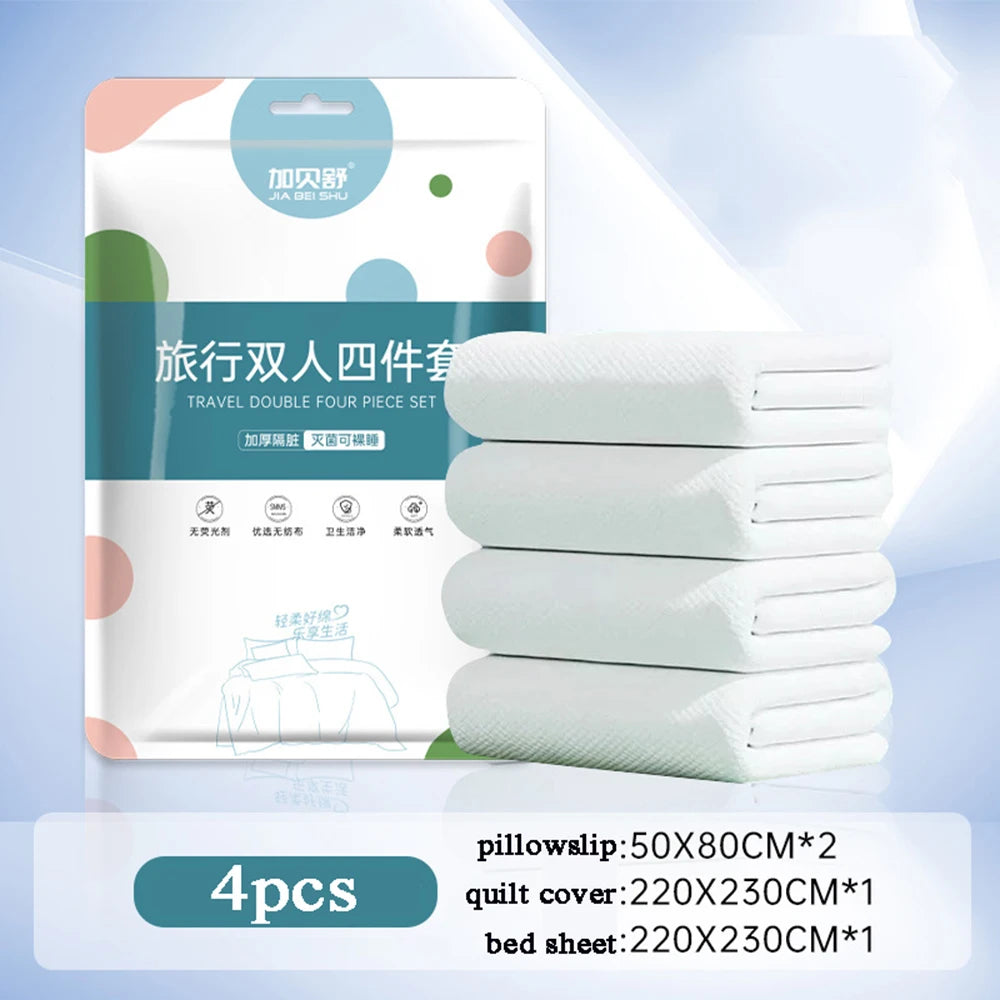draps lit jetables serviettes bain taies oreiller ensemble literie portable voyage blanc minimaliste