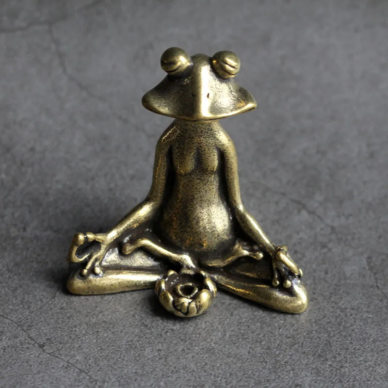 statuette grenouille bronze doré moderne support encens minimaliste ornement animal compagnie imitation antique
