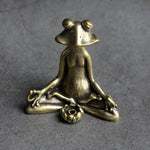 statuette grenouille bronze doré moderne support encens minimaliste ornement animal compagnie imitation antique