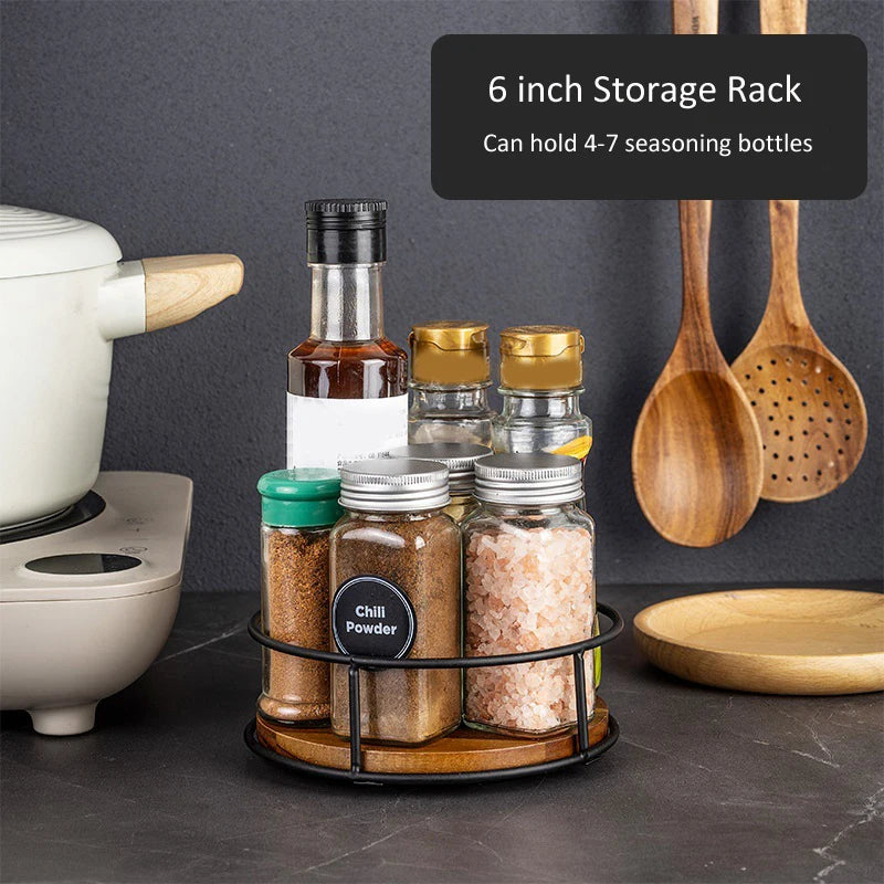 plateau tournant bois 360 degres lazy susan rangement epices bouteilles cosmétiques moderne minimaliste