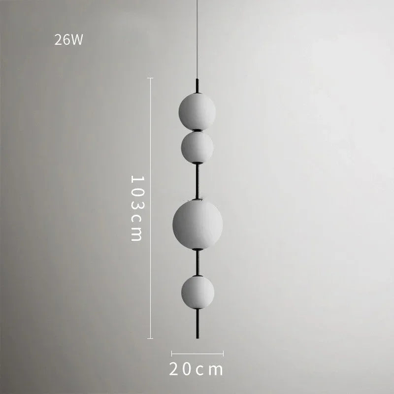 suspension moderne sphères blanches salon restaurant chambre led 6000k 4500k 3000k