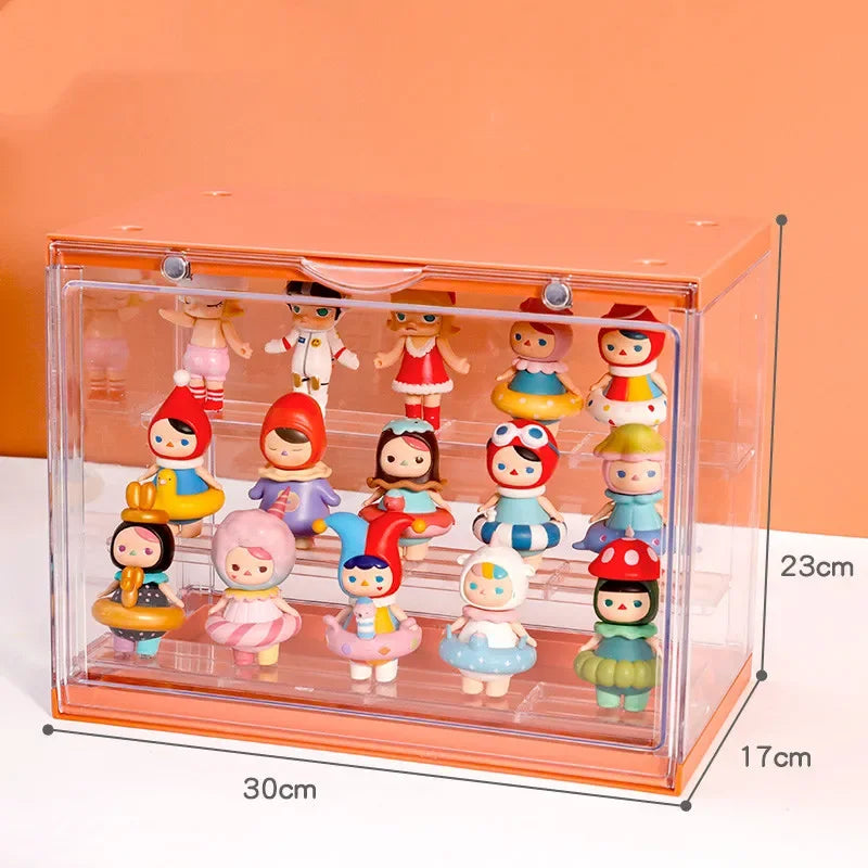 boîte rangement transparente moderne multicolore figurines action réutilisable diverse accessoires costumes trưng bày