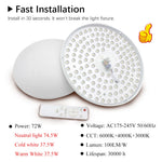 panneau led blanc moderne 285mm aimants télécommande câble alimentation 72w