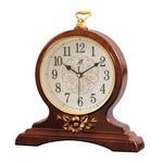 horloge table bois marron vintage aiguille quartz circulaire simple