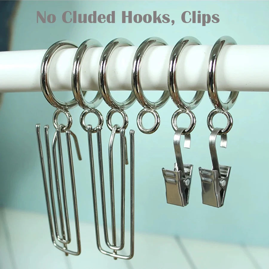 anneaux rideau argentés clips métal fer modernes lisses opaques 53mm 45mm 4mm