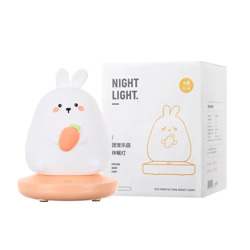 veilleuse animale rechargeable usb interrupteur tactile moderne nuit chambre blanc rose.orange.vert