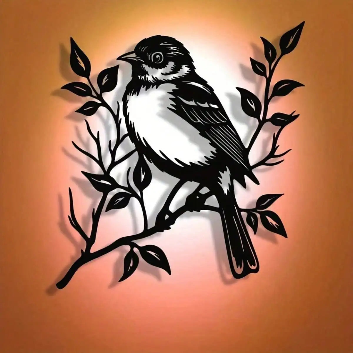 décoration murale oiseau métal noir blanc silhouette artiste