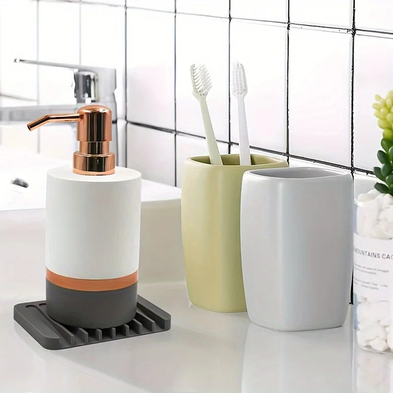 support savon silicone adhésif moderne gris blanc orange bleu jaune vert rayures horizontales