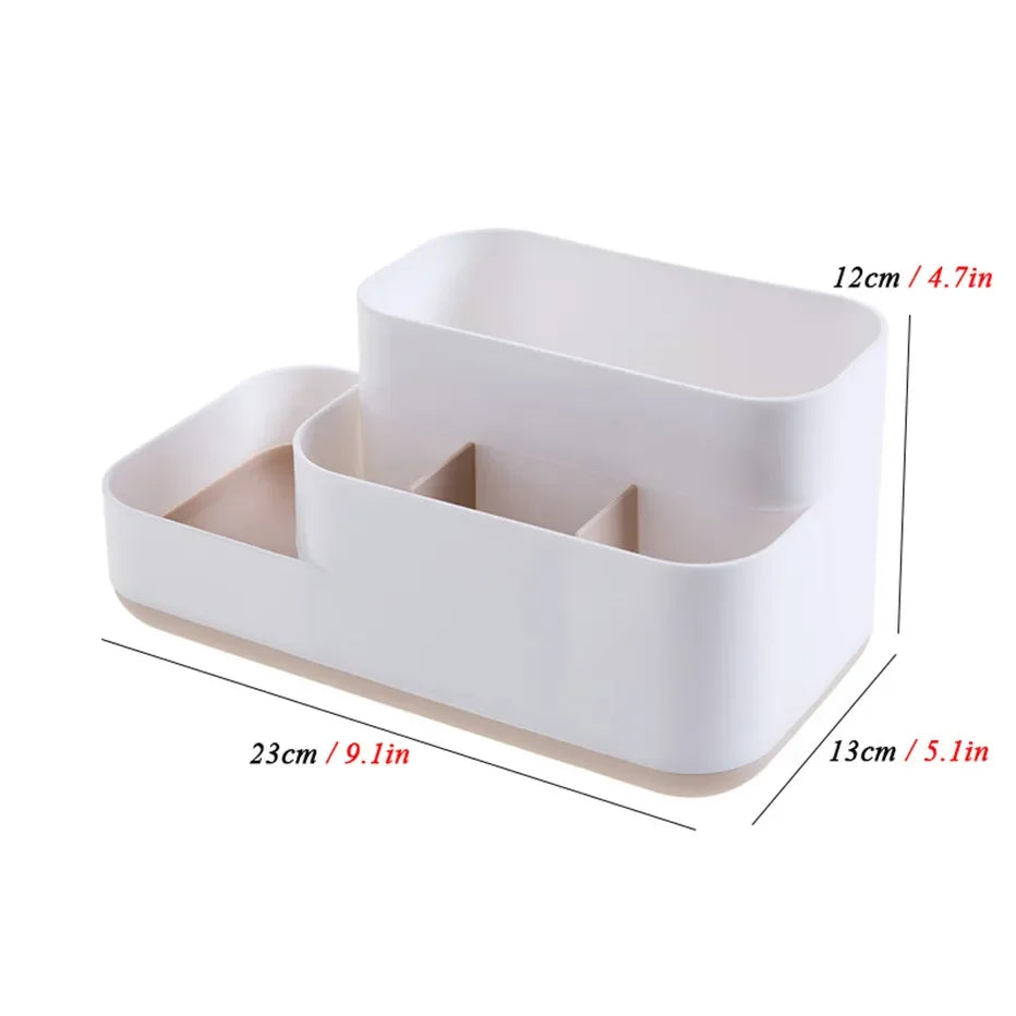 organisateur rangement cosmétiques blanc tiroirs transparents modernes compartments poignées grilles
