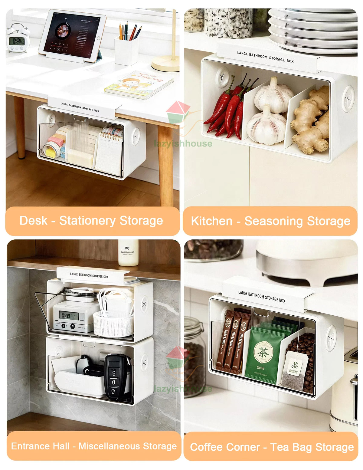 boîtes rangement transparentes blancs moderne coton tiges maquillage pochettes pinceaux ustensiles cuisine imperméables abs
