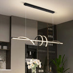 suspension lumineuse moderne minimaliste noir blanc doré ondulé réglable dimmable chambre salon étude