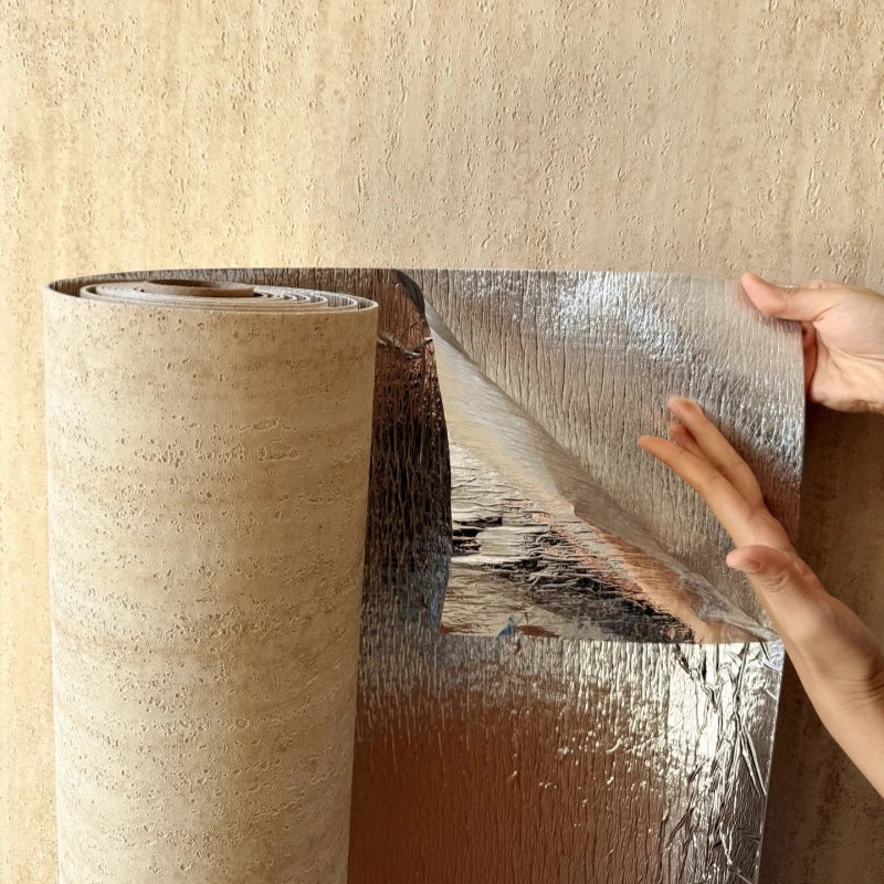 papier peint moderne texture granulée gris beige imperméable adhésif cuisine chambre salon étudiants seniors