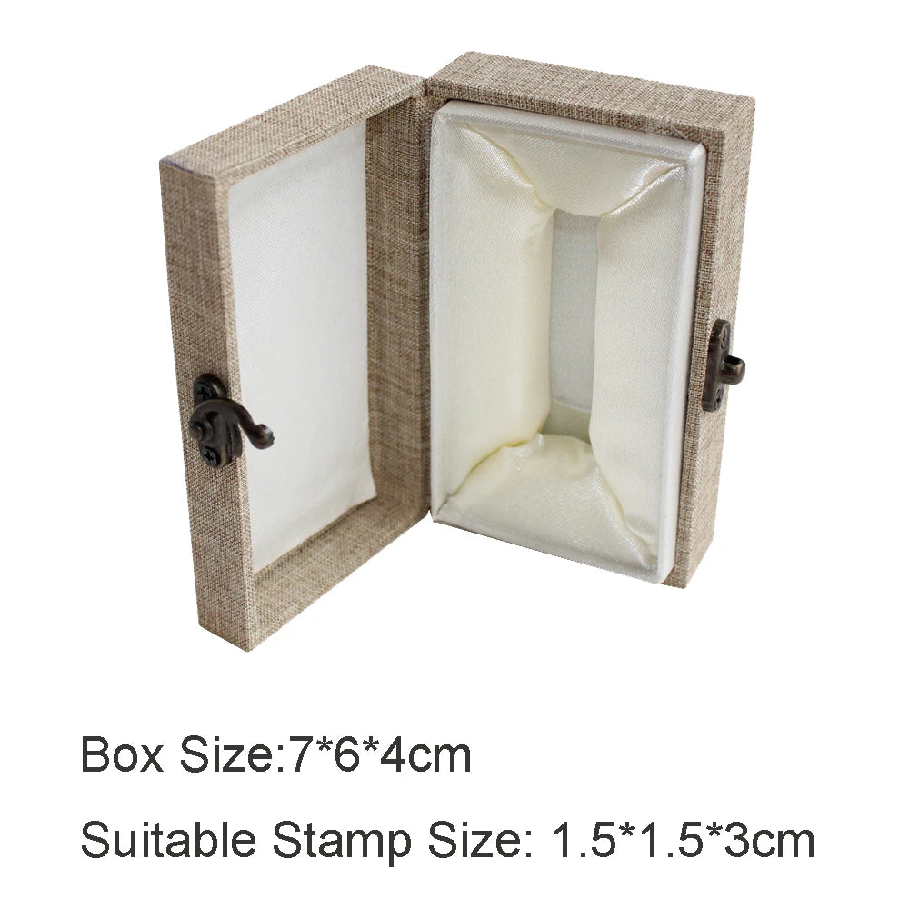 tampon sel rouge boîte rangement bois classique storage box calligraphie peinture 9x9x6.5cm 5x5x5cm