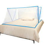 tente lit moderne beige bleu clair maille hexagonale polyester coton inoxydable ventilée sécurité enfants