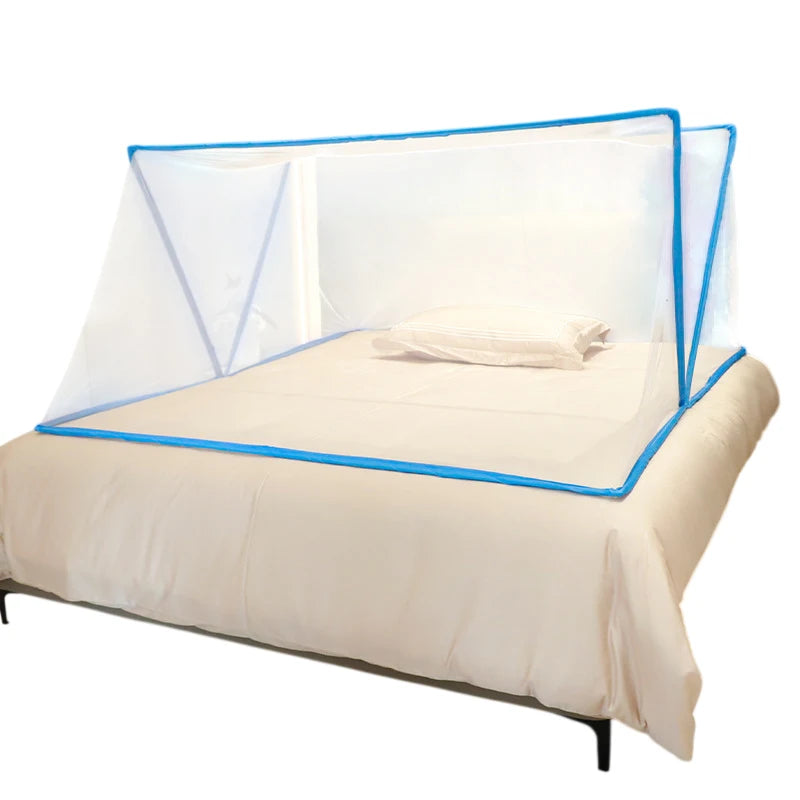 tente lit moderne beige bleu clair maille hexagonale polyester coton inoxydable ventilée sécurité enfants