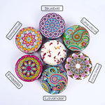 bougies parfumées boîte florale artistique motifs colorés cadeaux anniversaire mariage