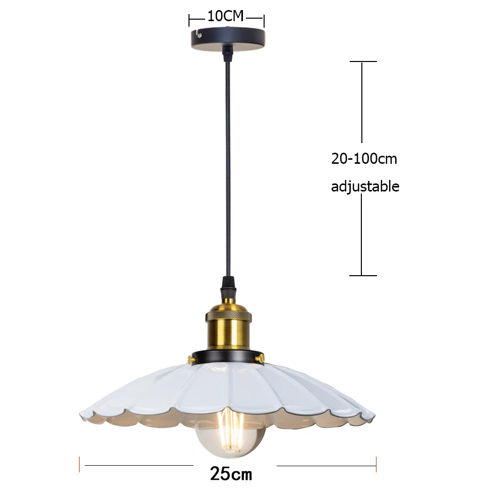 suspension lumineuse industrielle vintage filaire réglable blanc noir doré