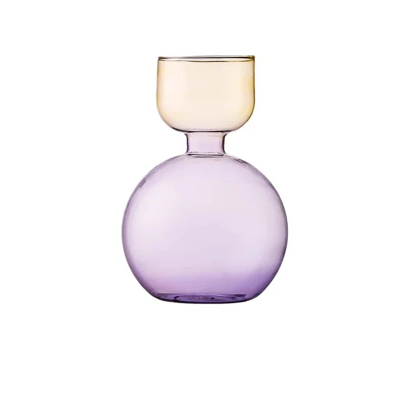 vase verre rose violet moderne décoration maison fleurs séchées minimaliste table ornement