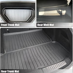 tapis sol coffre tesla model 2021 2024 noir rayures horizontales intégré étanche