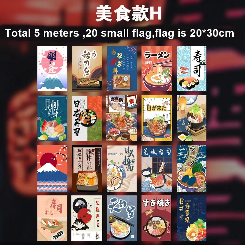 bannières décoratives pop art traditionnel japonais chats dessins animés textes floraux simples orange rouge