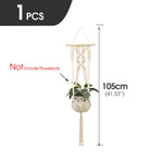 support plante suspendue macramé blanc fait main décoration jardin intérieur boho corde coton