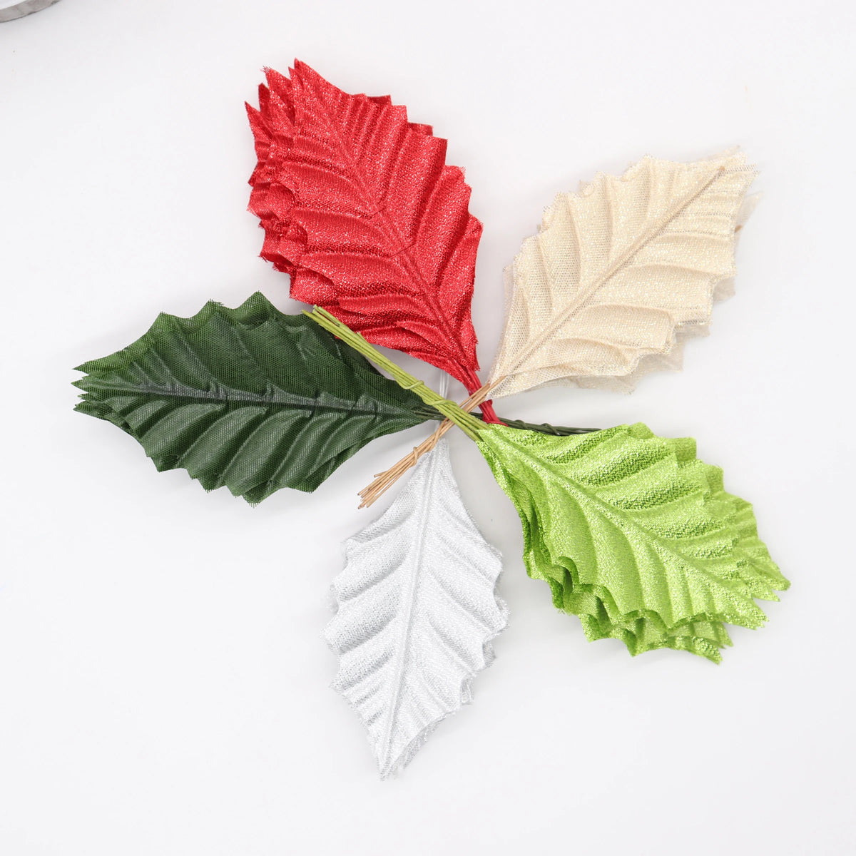 feuilles artificielles soie rouge beige vert anniversaire mariage baby shower décoration intérieure