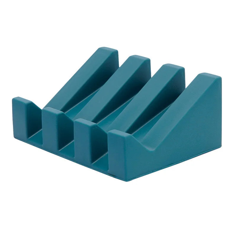 support savon silicone rouge blanc moderne auto drainant salle bain cuisine deux pièces