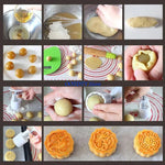 moule silicone pression mooncakes gâteaux chinois motifs floraux géométriques disques interchangeables traditionnels