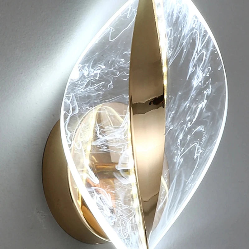 lampe murale moderne aluminium blanc doré texture marbrée éclairage quotidien certification rohs ul gs
