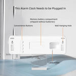 horloge numérique murale LED noir blanc température humidité semaine USB rechargeable moderne