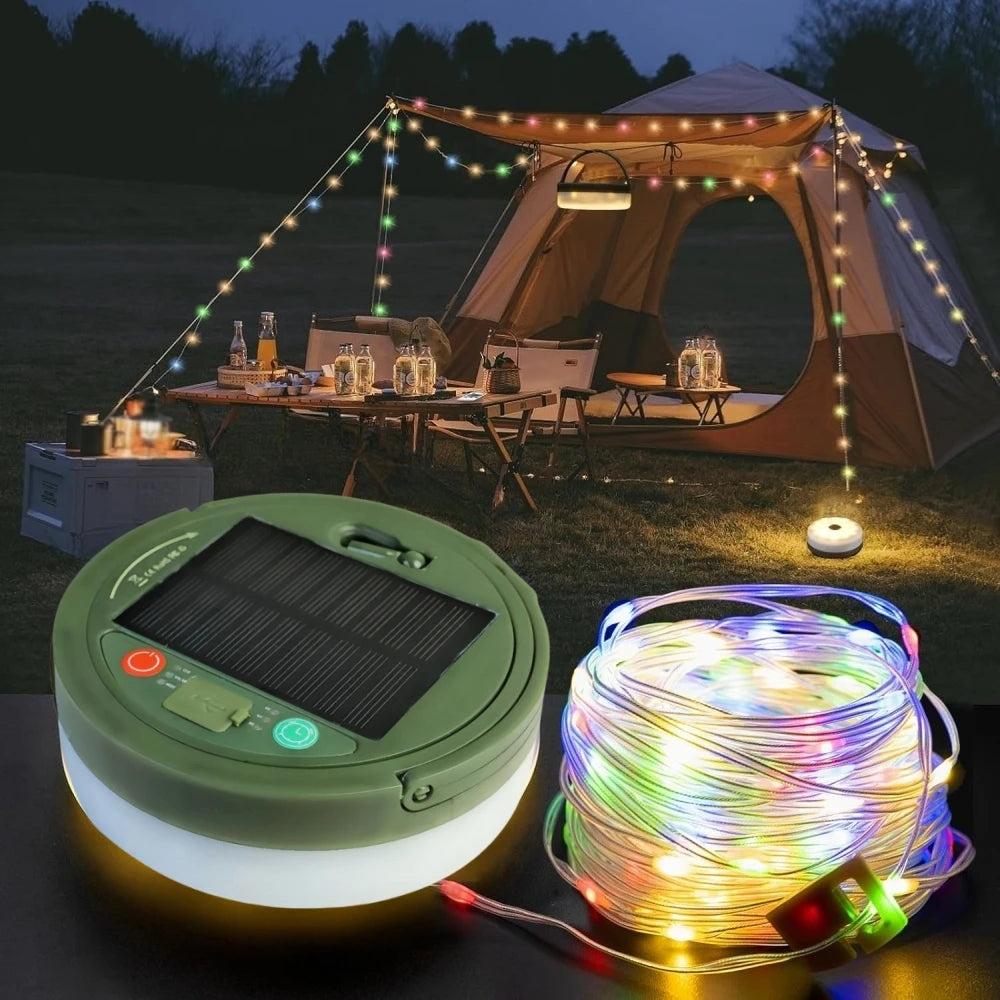 lanterne portable solaire guirlande led multicolore camping extérieur arboré noëlextérieur pluieusb rechargeableled multicolore