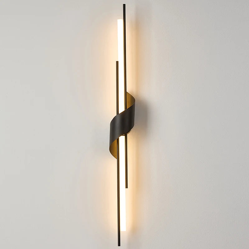 applique murale moderne or noir élégante contemporaine chambre salon 122cm 60lm