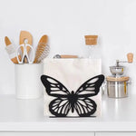 porte serviettes moderne noir blanc papillon papier opacité décoratif tiroir rangement organisateur table manger