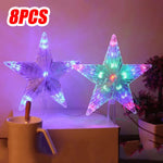 décoration multicolore étoiles lumineuses led transparentes moderne guirlande fête noël mariage