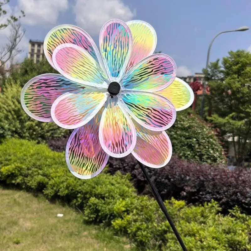 décoratif moderne fleur colorée rayures orange jaune bleu rose vert tringle noire extérieur jardin