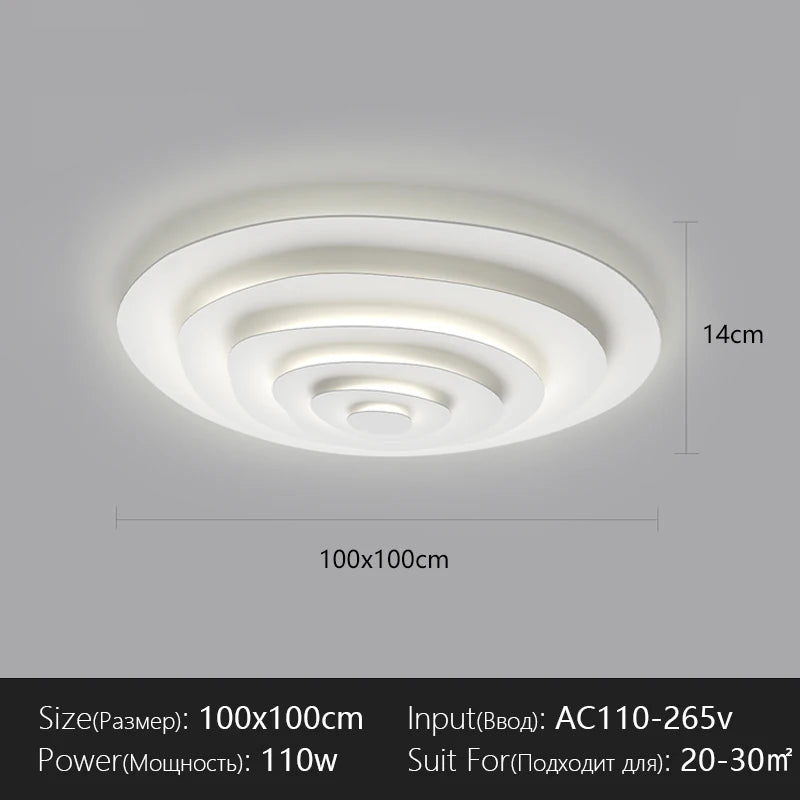 luminaire moderne led circulaire concentrique blanc beigeclair minimaliste contemporain fixepla
