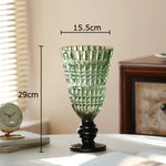 vase verre rose vert violet transparent gravé strié classique élégant décoration table floral