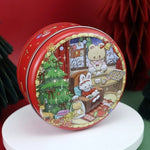 boîte ronde métal blanc rose vert bleu dessin animé wishes fruits gâteaux animaux festive