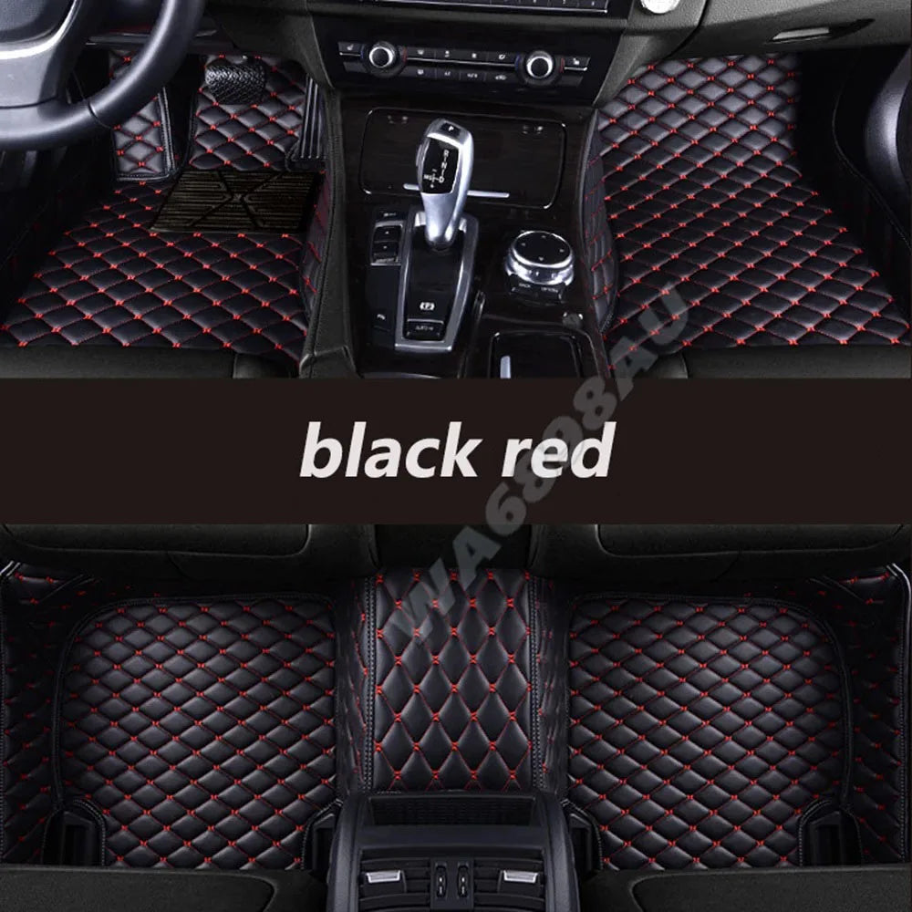 tapis sol voiture cuir noir marron moderne élégant losanges fibres naturelles résistants salissures