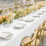 nappes blanches unies plastique opaques table manger événements mariage anniversaire deco moderne adaptable intérieurextérieur