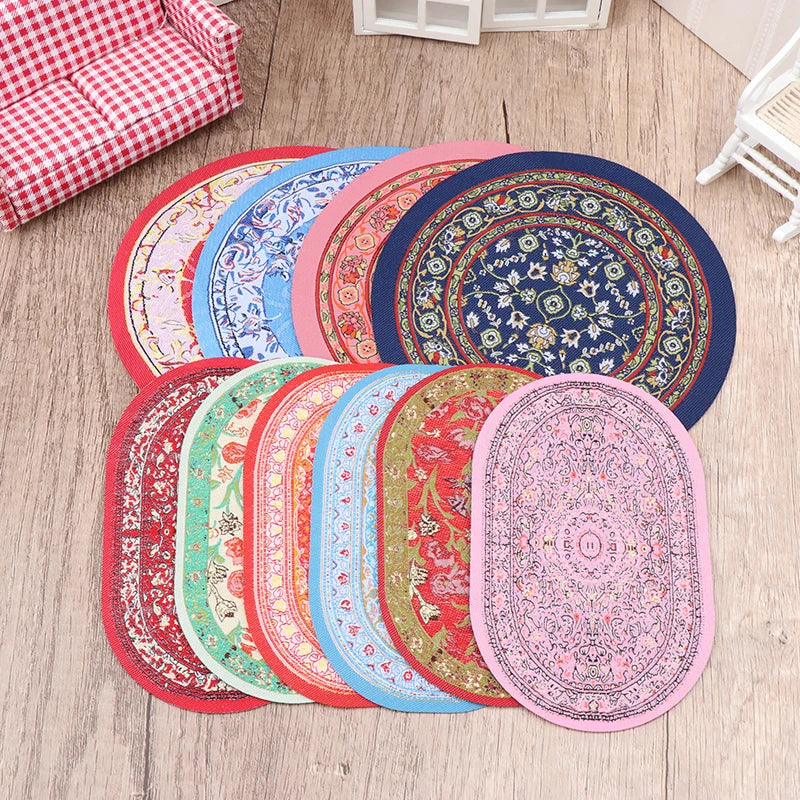 tapis peluche floral rouge bleu vert rose classique sports enfants maison poupée