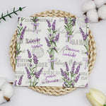 serviettes jetables lavande vintage blanc violet motifs fleurs textes provence